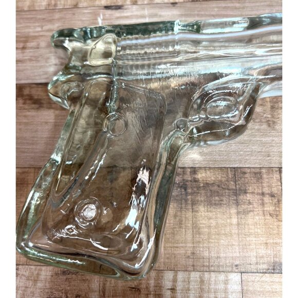 Glass Gun-Shaped Bottle With Orange Screw Cap For Decorative Use Or Collectors - Picture 2 of 4